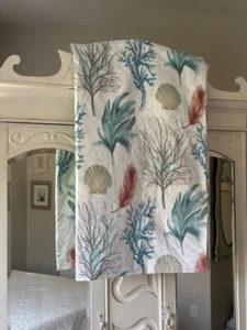 POTTERY BARN DEL MAR COASTAL FULL/QUEEN SEASHELL CORAL DUVET #433 - Picture 1 of 8