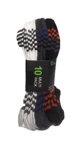 10-Pack Men's Low-Cut Ankle Socks - Size 6-12, Black-Grey-White - Picture 1 of 4
