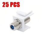 25 Pack F 3GHz Keystone F-81 Coax Jack Snap-In Cable TV Coupler Connector RG6