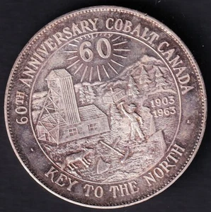 1963 60th Anniversary Cobalt Canada Key to the North 999 Silver 1.5 oz - Picture 1 of 2