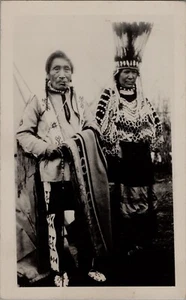 Traumhafter Kopfschmuck Regalia Indianer RPPC Echt Foto Postkarte - Bild 1 von 2