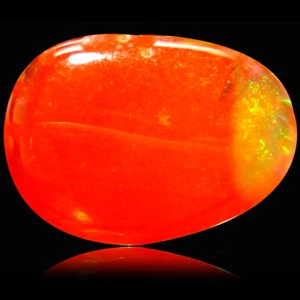 1.39 ct Romantic Fancy Cabochon (10 x 7 mm) Flashing Multicolor Red Fire Opal - Picture 1 of 1