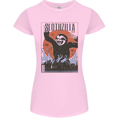 Slothzilla Funny Sloth Parody Womens Petite Cut T-Shirt - Image 1 of 4