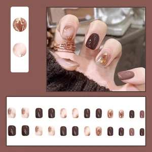 Brown Nail Nail Autumn And Winter New Products Wearing Nail Nail Chocolate - Picture 1 of 6