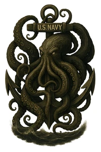 US Navy Kraken Anchor Decal - United States Navy Decal - 4" USN Veteran Decal - Picture 1 of 1