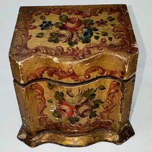 Tole Unique Vintage Handpainted Wooden Letter Box - Picture 1 of 10