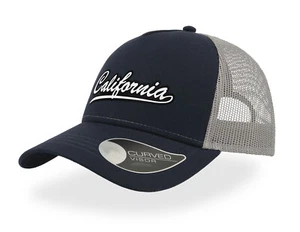 CALIFORNIA TEXT - TRUCKER CAP - HALF MESH SNAPBACK - BASEBALL HAT - UNISEX - Picture 1 of 15