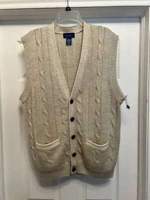 Towncraft Vintage Sweater Vest Cable Knit Size L - Image 1 of 4