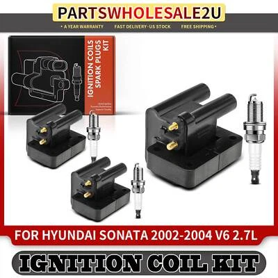 3x Bobina de encendido + 6x Bujía de iridio para Hyundai Sonata 2002-2004 V6 2,7 L Foto 1 de 4