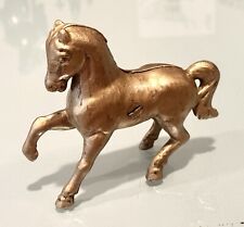 Vintage Antique Gold Cast Metal Horse Toy Money Coin Trinket Safe Box Piggy Bank