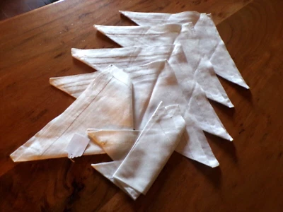 Linge ancien Lot de 6 Serviettes fil blanc avec jours - Photo 1/2