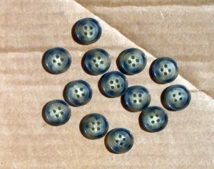 Set of 12 Vintage Four-hole Sew-through Buttons Grey Tan Cream Marbled 5/8" - Imagen 1 de 2