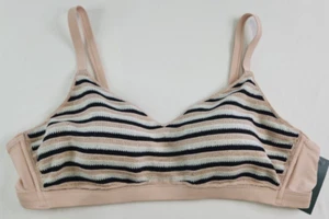 Wild Fable Womens Brown Striped Crochet Swim Top Size 1X 16-18 Built in Bra - Picture 1 of 8