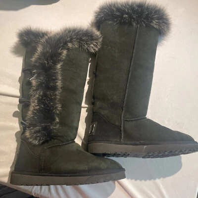 LOVE FROM AUSTRALIA Boots Womens Size 7 US Green Nomad Knee High Sheepskin - Image 1 of 4