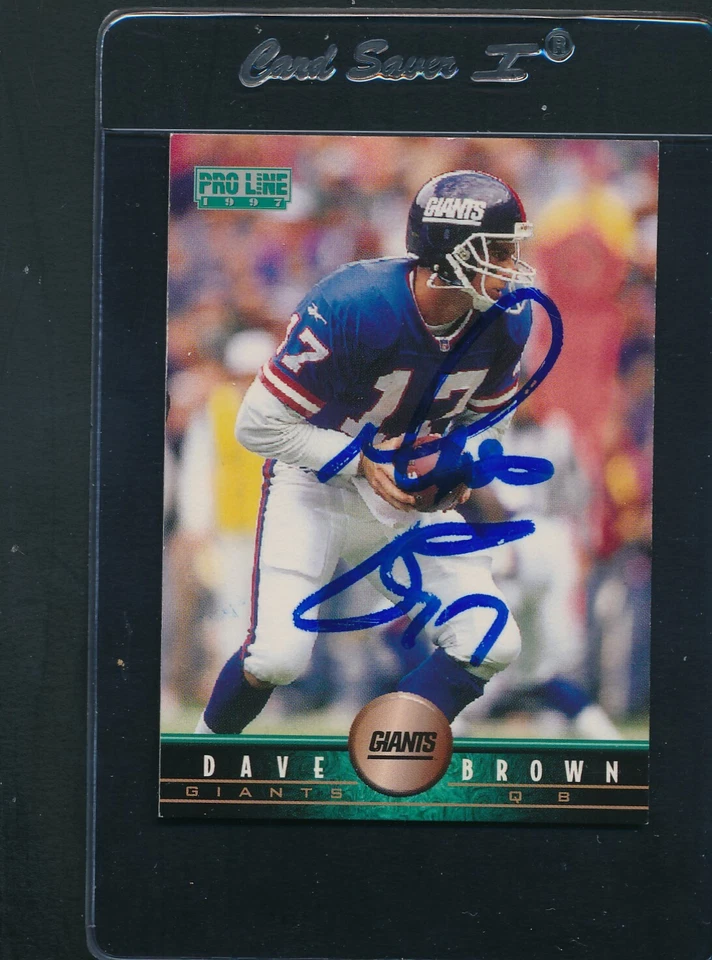 1997 Pro Line #176 Dave Brown Giants Signed Auto *B9280 - Image 1 of 1