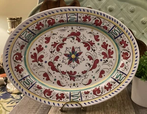 Oval Melamine Tray Large Italian Design Multicolor Serving Dish entertaining - Picture 1 of 7