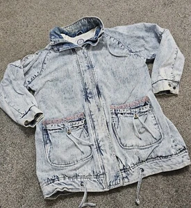 Vintage East West Acid Wash 80’s Denim Jacket Women's Size 16 Destroyed Jean 90s - Picture 1 of 7