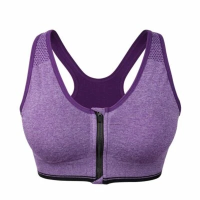 Sujetador Deportivo Mujer Alto Impacto Correr Yoga Entrenamiento Sujetador Cremallera Cierre Frontal M/L/XL Foto 1 de 4