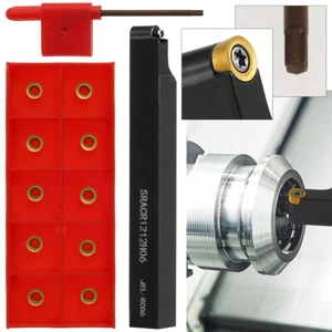 Tool Holder Boring Bar Wrench with 10 Pcs Carbide Inserts 1 Wrench SRACR1212H06✉ - Picture 1 of 12