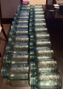 93pc Lot VINTAGE BALL Perfect Mason Glass Canning Jars with Various Lids & Seals - Picture 1 of 24