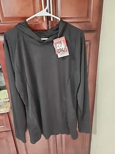 Gradual UPF 50+ UV Sun Protection Shirt Long Sleeve Hooded Pullover Black XXL - Picture 1 of 7