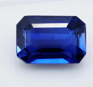 Natural Kashmiri Blue Sapphire 6.90 Ct Emerald Cut Loose Gemstone Certified - Bild 1 von 7