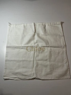 CHLOE 集尘袋 21 x 21 英寸白色标志抽绳旅行储物大钱包保护套 — 第 1/4 张图片