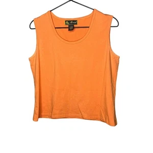 Mirasol Womens Sz L Sleeveless Cotton Blend Top Orange Orangesicle Solid - Picture 1 of 3