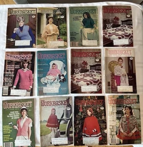 Vintage Lot Of 12 Workbasket And Home Arts Magazines From The 1970s - Picture 1 of 7