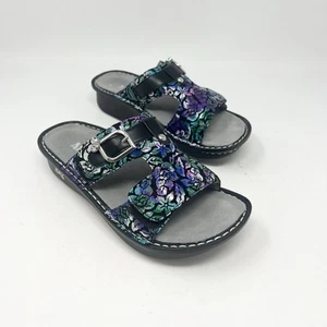 ALEGRIA Peggy Hibiscus Floral Platform Sandals Comfort Shoes Womens Size 37 EU - Picture 1 of 10
