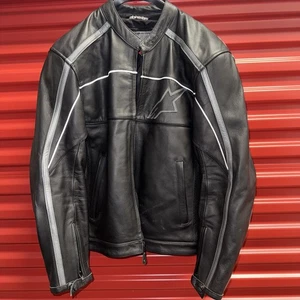 Alpinestar Leather Black Label Motorbike Racing Jacket Men’s Size XL - Foto 1 di 7
