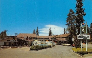 Postal de South Tahoe Travelodge Roadside Heidi's Pancake House Lake Tahoe años 60 - Imagen 1 de 2