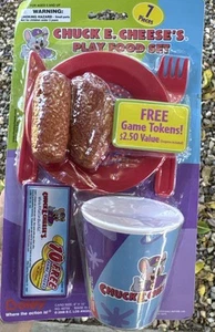 Chuck E Cheese Play Food Set Fried Chicken Cup Plate 7 Pieces Vintage NOS - Picture 1 of 3