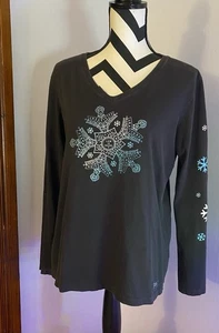 Camicia donna manica lunga fiocco di neve la vita è buona taglia grande - Foto 1 di 6