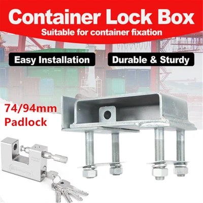 Bolt-On Shipping Container Lock Box Heavy Duty with Padlock Includes 5 Keys - image 1 of 4