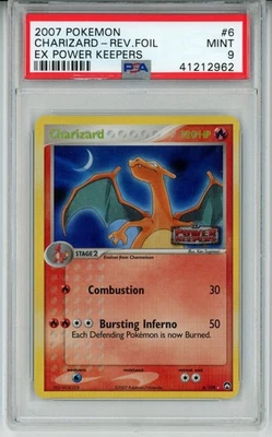 2007 POKEMON EX POWER KEEPERS CHARIZARD #6 REVERSE PSA 9 MINT #41212962 - Image 1 of 2