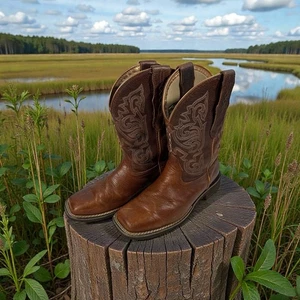 Ariat Womens Delilah StretchFit Square Toe Western Boots size 7 B  #10040284 - Picture 1 of 11