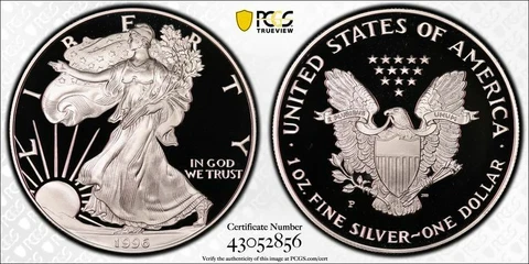 USA United States 1996 P $1 Proof Silver Eagle PCGS PR70DCAM Cover