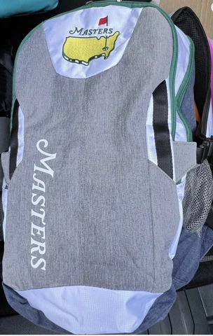 2023 MASTERS AUGUSTA BLUE AND GREY HEATHERED BACKPACK In Masters Poly Handle Bag Cover