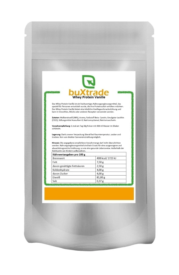 2 kg | Whey Protein Vanille | Proteine | Buxtrade | Whey | Vanille | Pulver