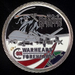 Creech Air Force Base, Nevada MQ-1 Reaper Warheads Medal Challenge Coin 45mm - Picture 1 of 2