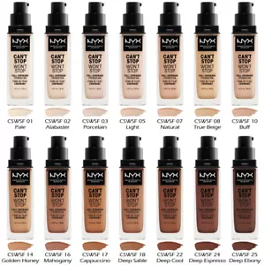 1 NYX Can't Stop Won't Stop Full Coverage Foundation "Pick Your 1 Color" Joy's - Picture 1 of 34