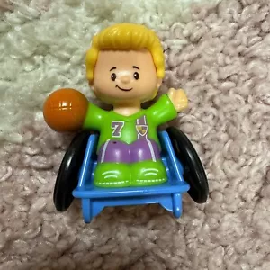 Fisher Price Little People Boy in Wheelchair with Basketball School Bus Figure - Picture 1 of 4