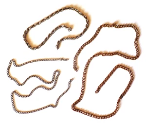Vintage 2 Silver Tone and 1 Gold Tone Broken Chains - Picture 1 of 5
