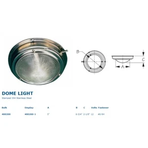 Sea-Dog 400200-1 Stainless Steel Dome Light 5" - Picture 1 of 2