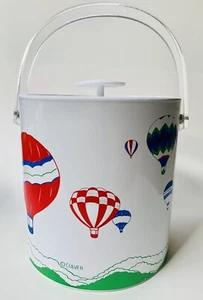 Vintage Culver Ice Bucket Vinyl Lucite Handle Hot Air Balloon Barware Bar MCM - Picture 1 of 12