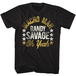 MACHO MAN OFFICIAL SHIRT RANDY SAVAGE OH YEAH 100% Licensed BLACK NWT SM - 5XL  - Picture 1 of 3