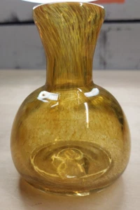 Hand Blown Glass Bud Vase Amber Color - Picture 1 of 5