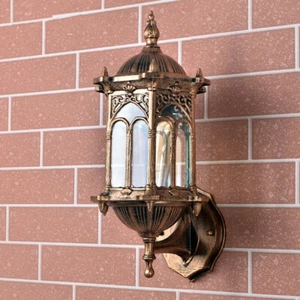 Outdoor Wall Lamp Garden Vintage Wall Lighting Home Brown Light Yard Wall Sconce - Picture 1 of 4