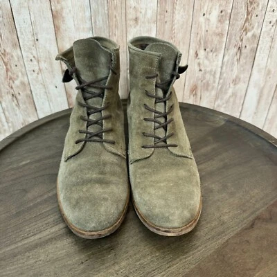 Minelli Suede Ankle Boots Lace Up Chukka Pistachio Green Size 37 - Image 1 of 4